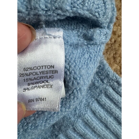 J Jill Sweater Women’s Size XL Blue Cowl Neck Boucle‎ Teddy Fuzzy Cozy Textured - Picture 7 of 9